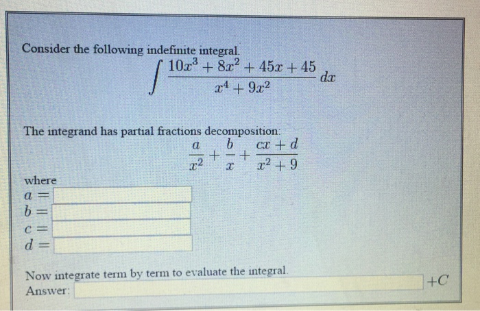 Solved Consider The Following Indefinite Integral. Integral | Chegg.com