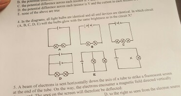 Solved In the diagrams, all light bulbs are identical and | Chegg.com