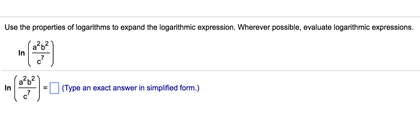 Solved Use The Properties Of Logarithms To Expand The | Chegg.com