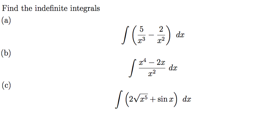 Solved Find the indefinite integrals 52 23 2 dx ar | Chegg.com