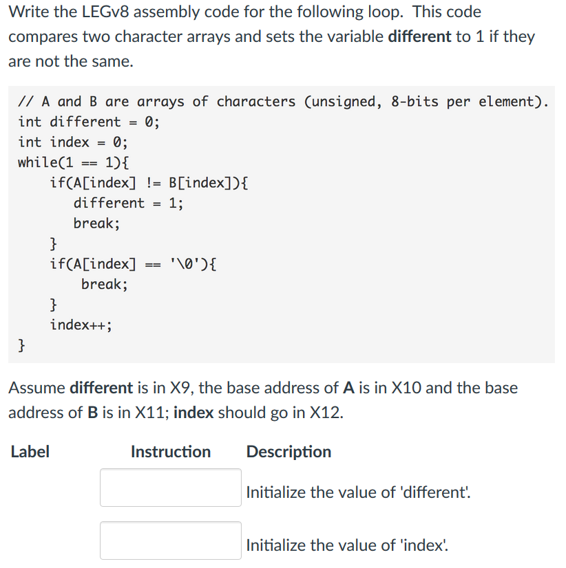 Solved A LEGv8 Assembly Code Is Shown The Assembly, 57% OFF