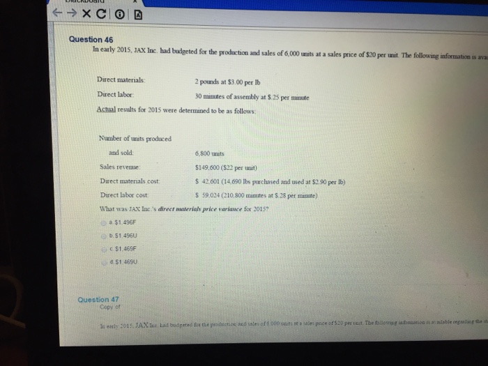 Solved Question 41 A variance is the difference between | Chegg.com