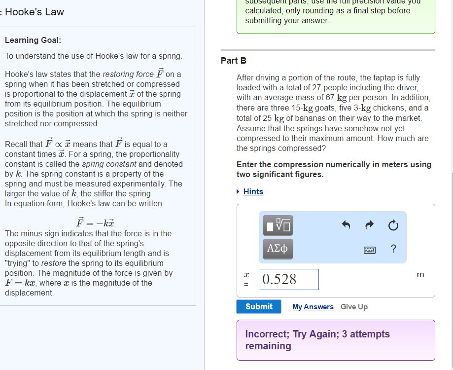 Solved To understand the use of Hooke's law for a spring. | Chegg.com