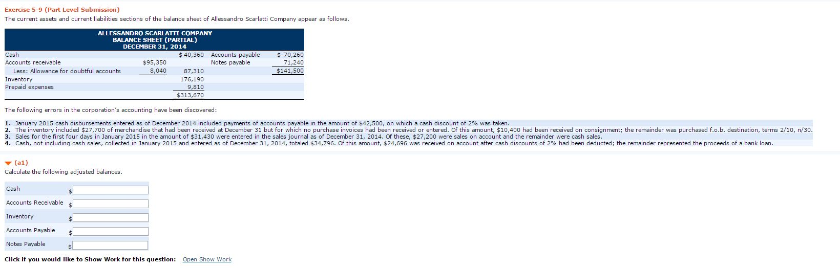 Solved Calculate the following adjusted balances. Exercise | Chegg.com