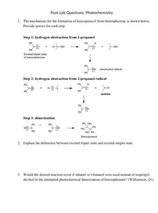 Solved The mechanism for the formation of benzopinacol from | Chegg.com