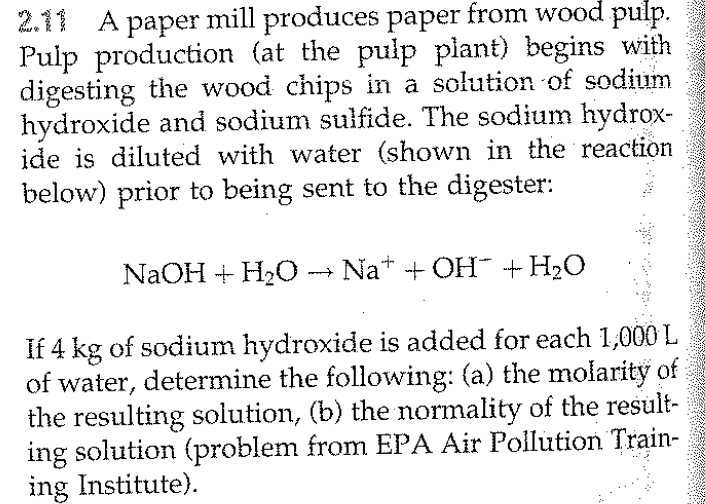 Solved 2.11 A paper mill produces paper from wood pulp Pulp | Chegg.com