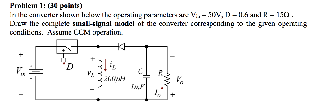 Solved Problem 1: (30 points) In the converter shown below | Chegg.com