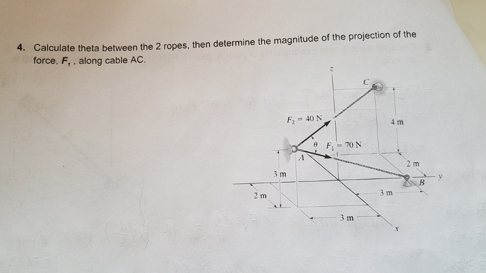 Solved Calculate theta between the 2 ropes, then determine | Chegg.com