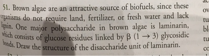 Solved Brown algae are an attractive source of biofuels, | Chegg.com