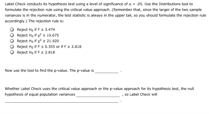 Solved 5. Hypothesis testing about two population variances | Chegg.com