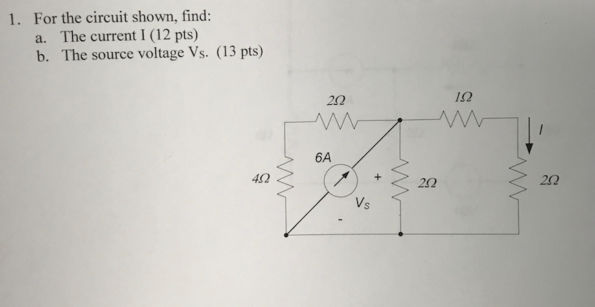 Solved For The Circuit Shown, Find: A. The Current I B. | Chegg.com