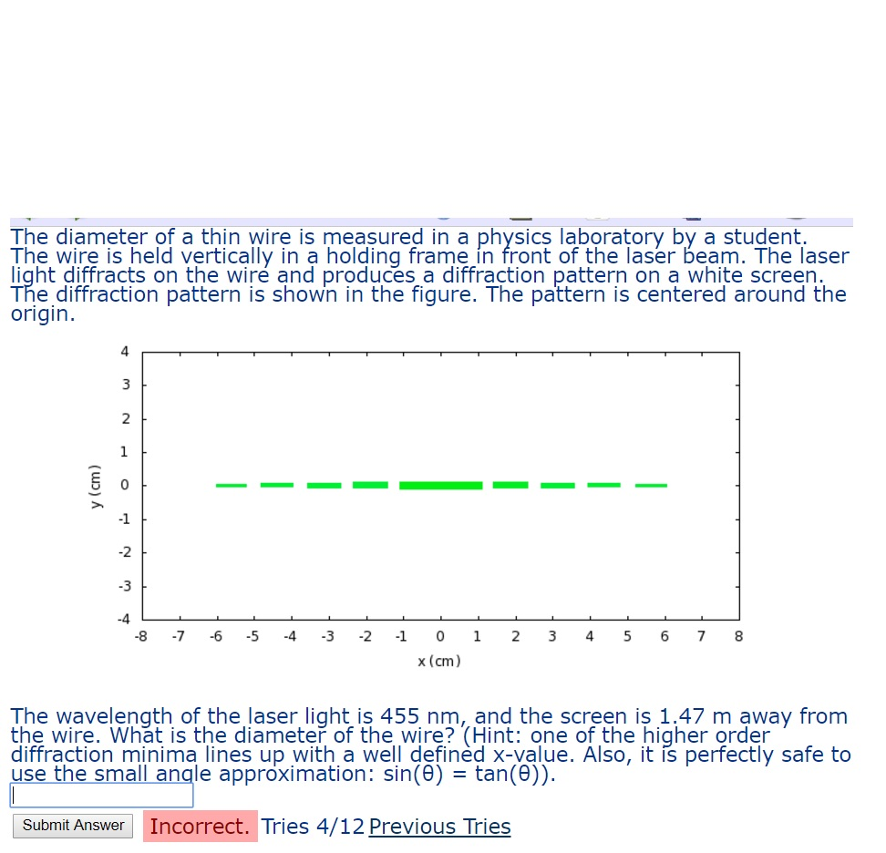 Solved The diameter of a thin wire is measured in a physics | Chegg.com