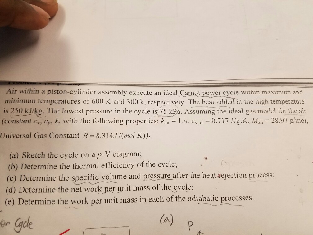 Solved Air within a pistoncylinder assembly execute an