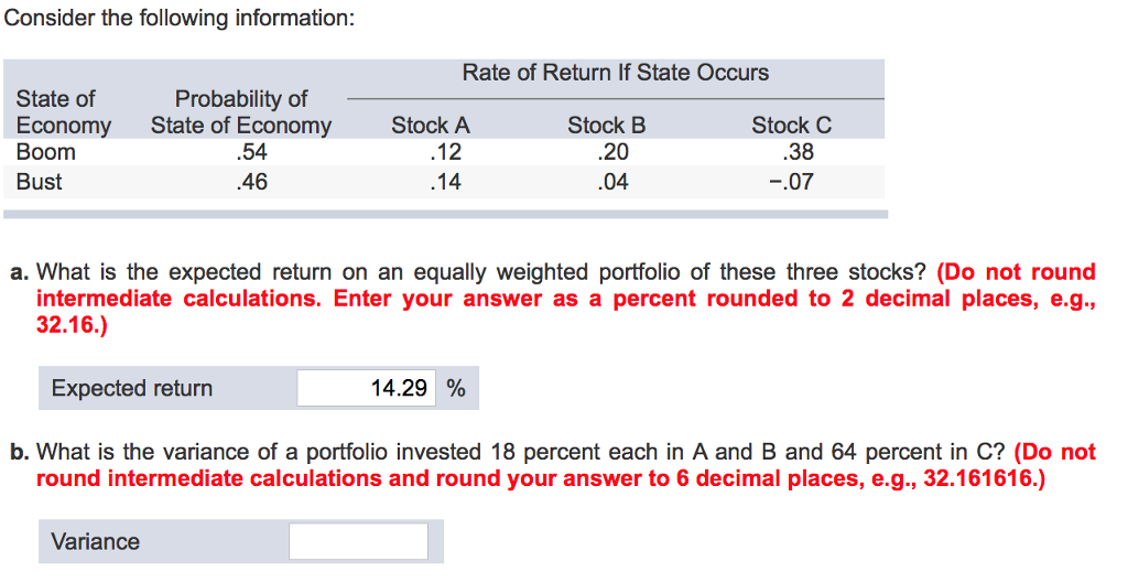 Solved What is the variance of a portfolio invested 18 | Chegg.com