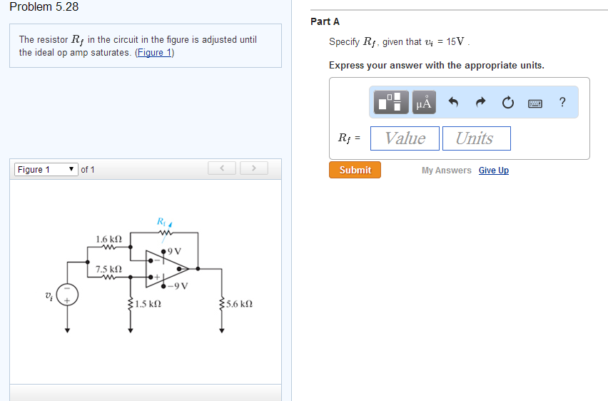 Solved The resistor Rf in the circuit in the figure is