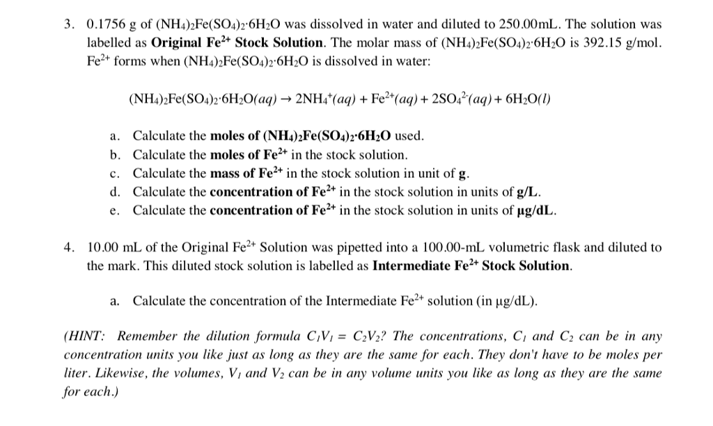 Nh4 2fe So4 2.6 H2o Molar Mass