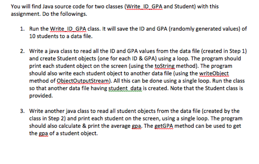 Solved You will find Java source code for two classes | Chegg.com