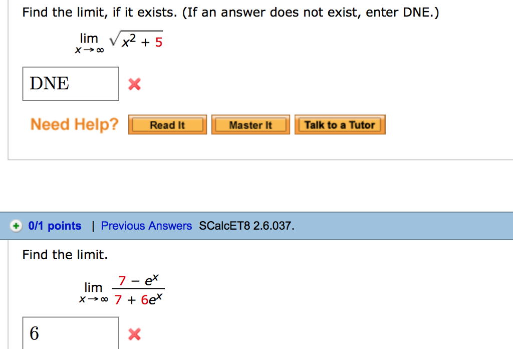 Solved Find The Limit If It Exists If An Answer Does Not