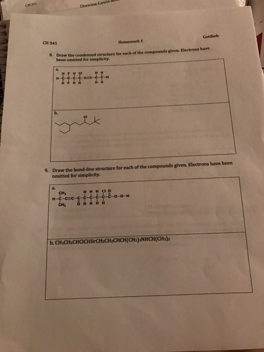 Solved Draw The Condensed Structure For Each Of The | Chegg.com