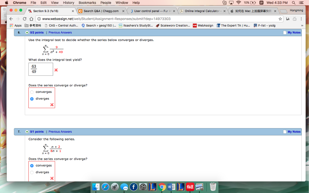 Solved Use The Integral Test To Decide Whether The Series Chegg Solved Use The Integral Test To Decide Whether The Series Chegg