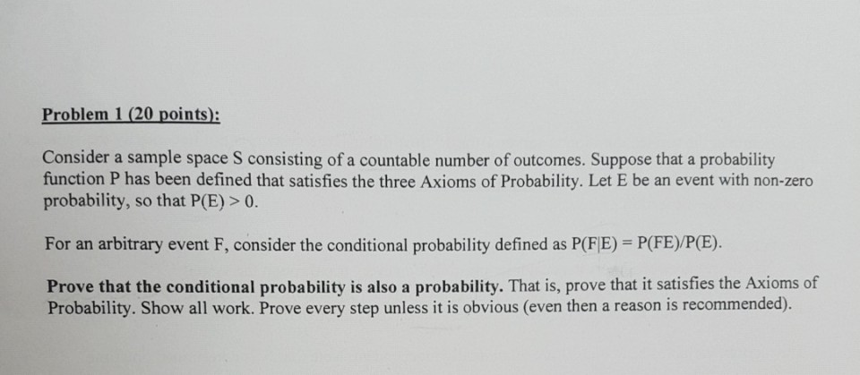 Solved Consider a sample space S consisting of a countable | Chegg.com