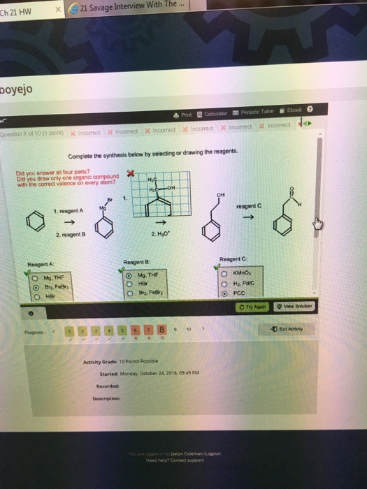 Solved Complete the synthesis below by selecting or drawing