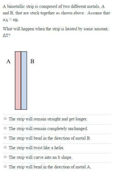 Solved A Bimetallic Strip Is Composed Of Two Different | Chegg.com