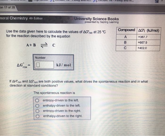 Solved Use the data given here to calculate the values of | Chegg.com