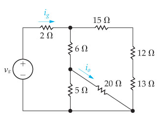 Solved Find i_o and i_g in the circuit in the figure, if v_g | Chegg.com