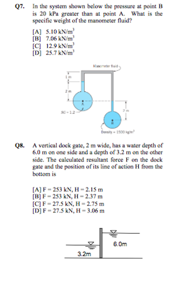 Solved In the system shown below the pressure at point B is | Chegg.com