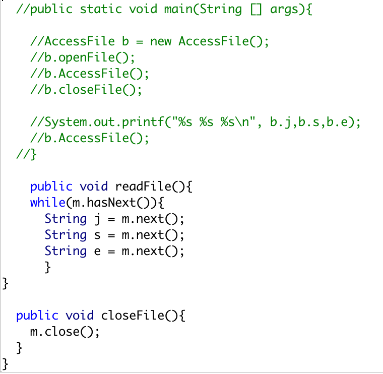 Solved import java.util.*; public class readFilei private | Chegg.com