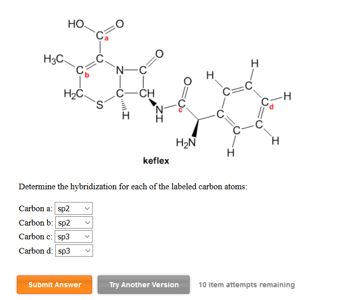 Determine The Hybridization For Each Of The Labeled Carbon Atoms ...