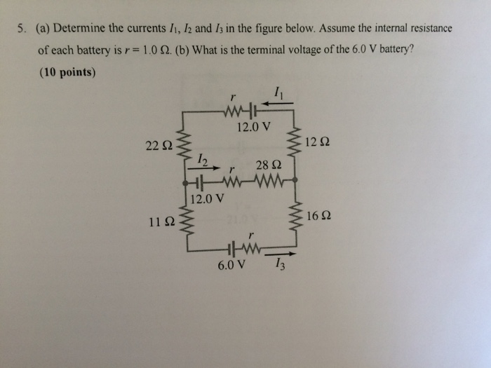 Solved (a) Determine the currents I1, I2 and I3 in the | Chegg.com