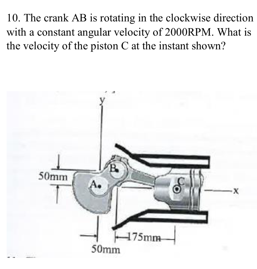 Solved 10. The crank AB is rotating in the clockwise