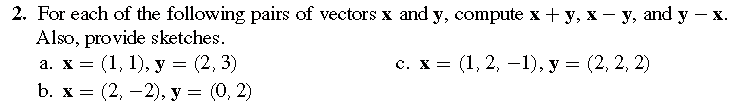 Solved 2. For Each Of The Following Pairs Of Vectors X And 