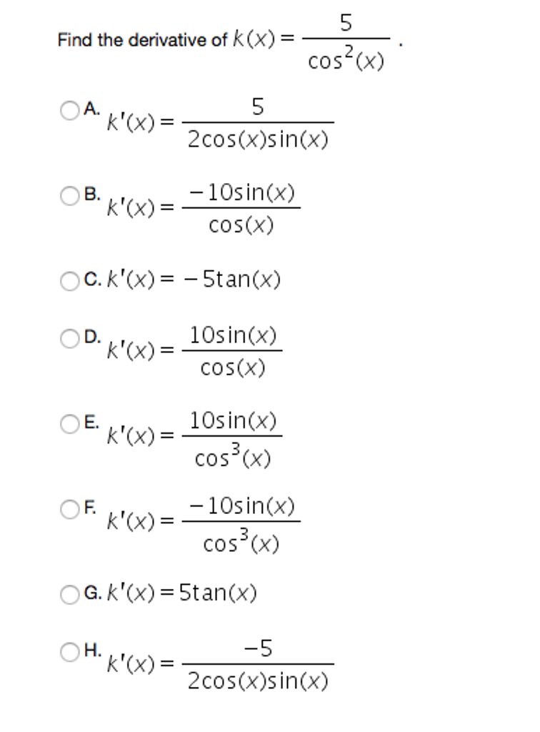 differentiation of cos x cube into sin square x power 5
