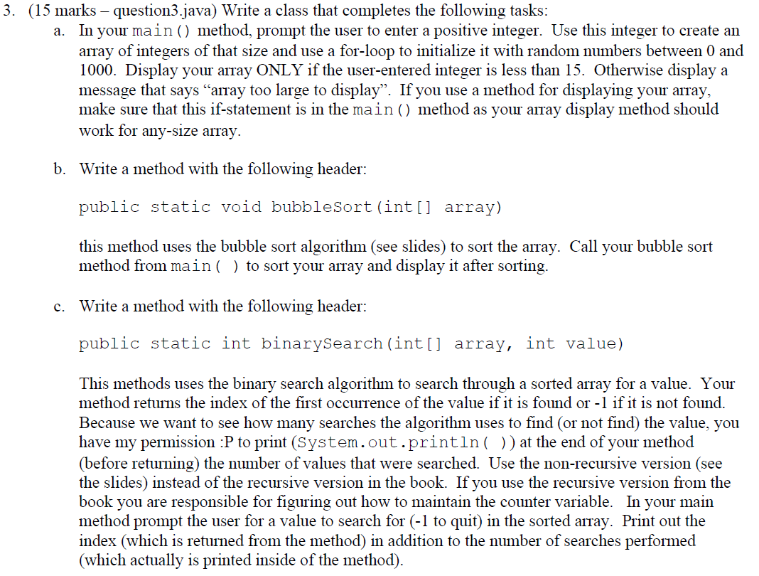 Solved Write a class that completes the following tasks: In | Chegg.com