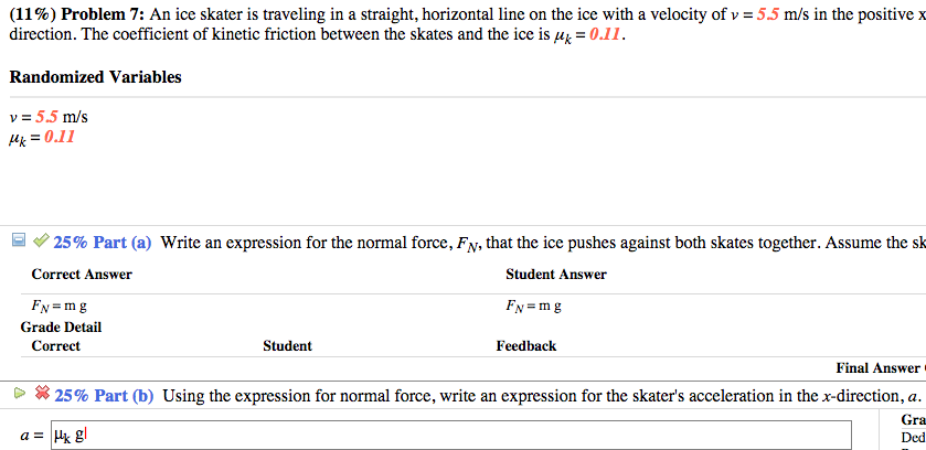 Solved A. Using the expression for normal force, write an | Chegg.com