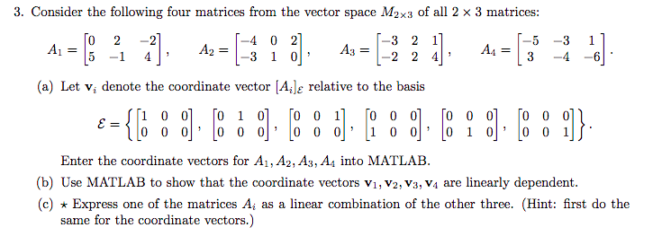 Solved Hello, this is my matlab hw from linear algebra | Chegg.com