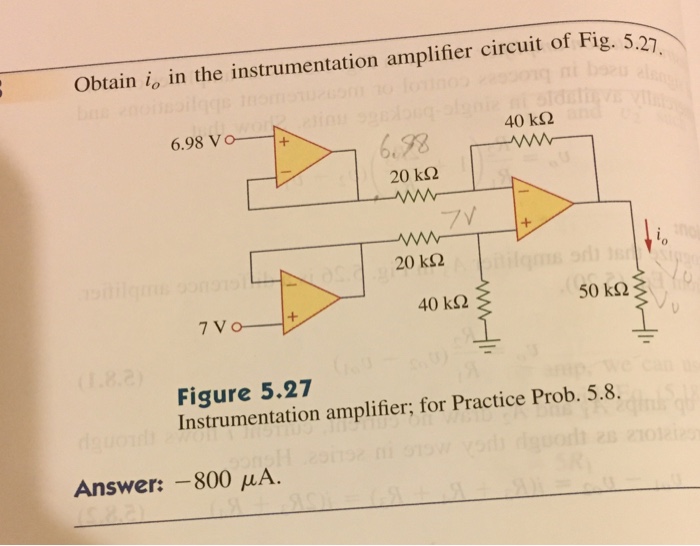 Solved Obtain I_o In The Instrumentation Amplifier Circuit | Chegg.com