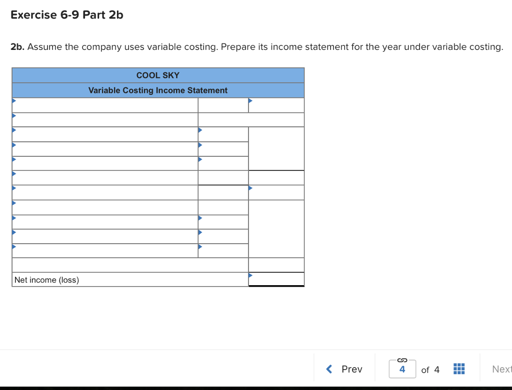 Solved: Required Information Exercise 6-9 Income Statement... | Chegg.com