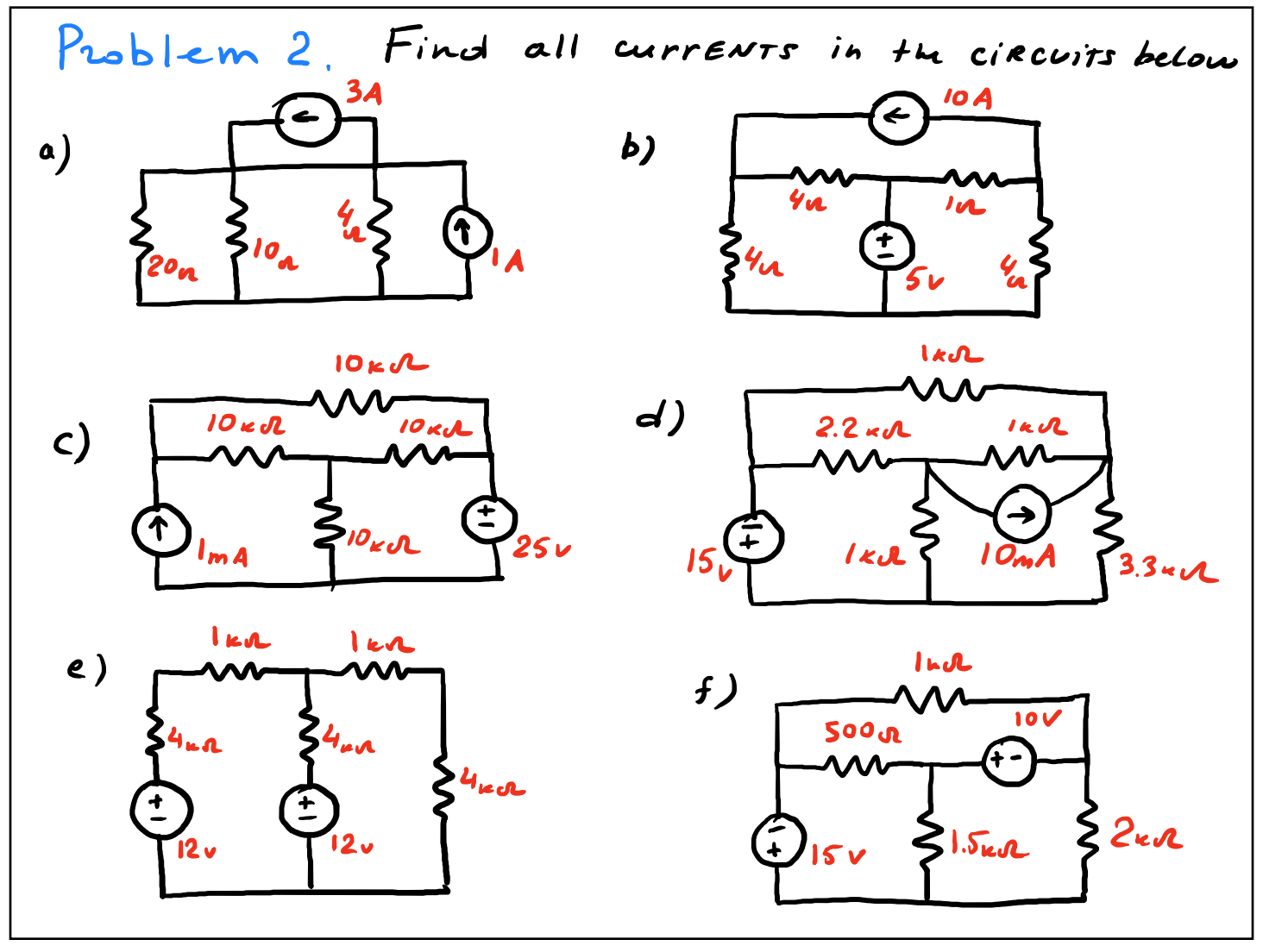 Solved Find all currents in the circuit below | Chegg.com