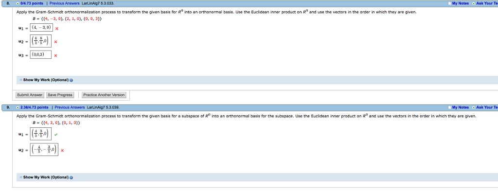 Solved Apply The Gram-Schmidt Orthonormalization Process To | Chegg.com