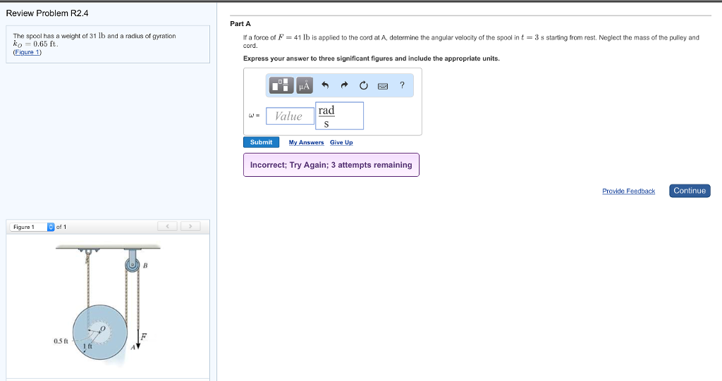 Solved Review Problem R2.4 Part A The spool has a weight of | Chegg.com