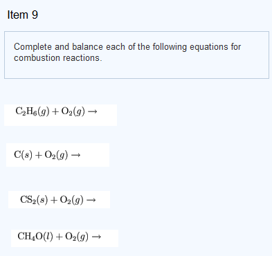 Solved Complete and balance each of the following equations | Chegg.com