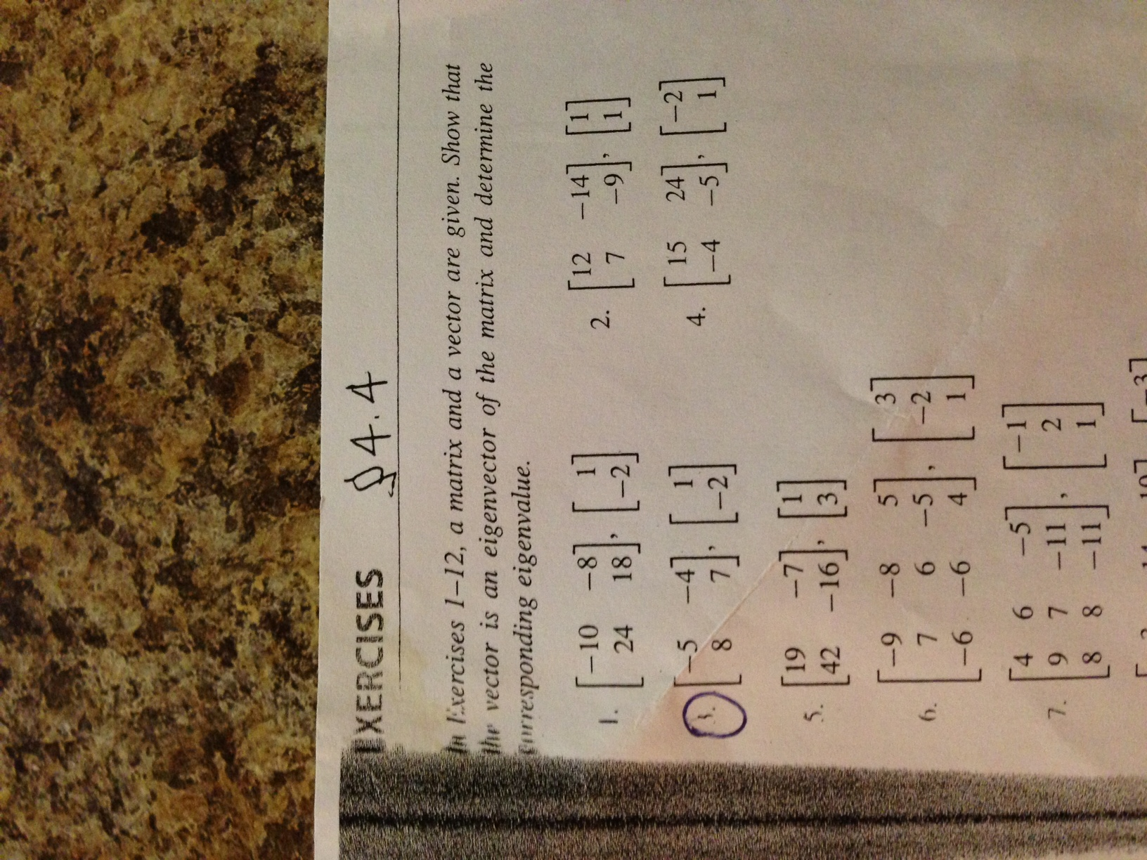 In Exercises 1 12 A Matrix And A Vector Are Given Chegg Com