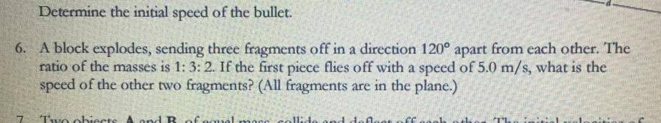 Solved A block explodes sending three fragments off in a | Chegg.com