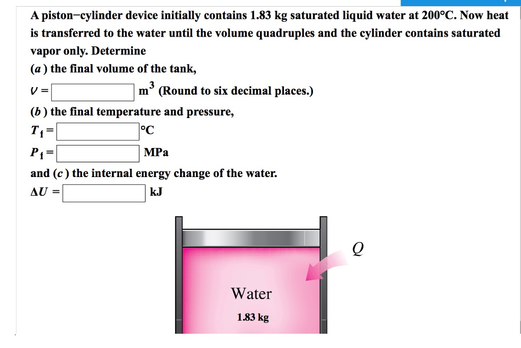 Solved A pistoncylinder device initially contains 1.83 kg