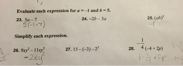 Solved Evaluate Each Expression For A = -1 And B = 5. 5a-7 | Chegg.com