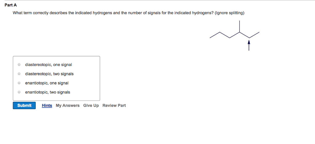 Solved Part A How could you distinguish the H NMR spectra of | Chegg.com